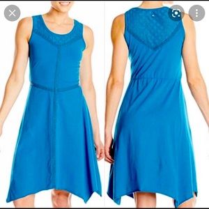 Prana Trixie Sleeveless Asymmetrical Dress blue medium EUC